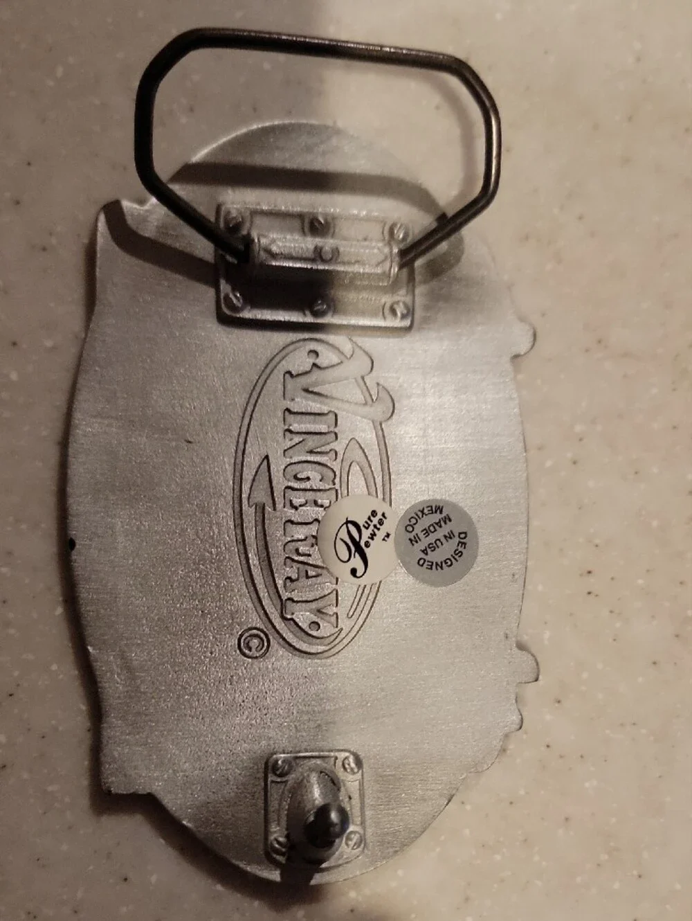 Las Vegas Rockabilly Weekend Belt Buckle - Red & Silver
